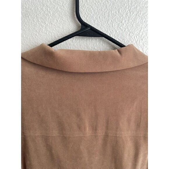 Worthington Petite Blazer Jacket Tie Front Career Casual Tan Size 12P - Picture 7 of 13